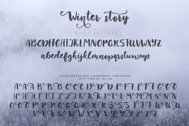 Пример шрифта Winter story Regular